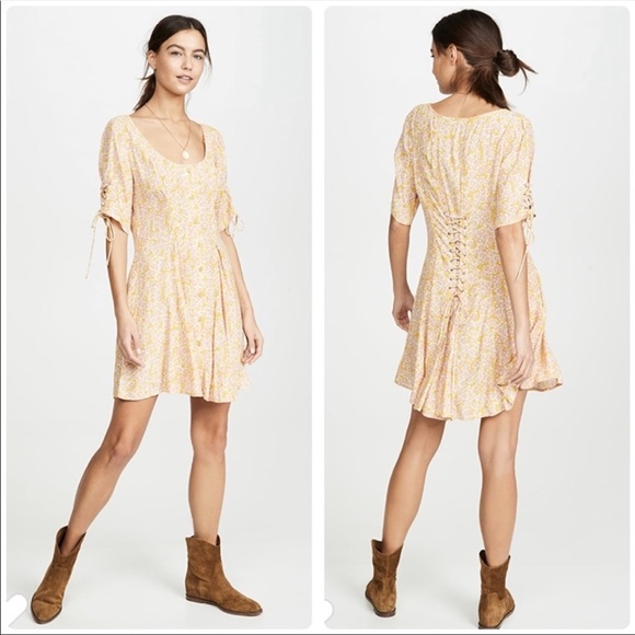 NWT Free People Laced Up Mini Dress in Femme Combo Size XS - Picture 9 of 12